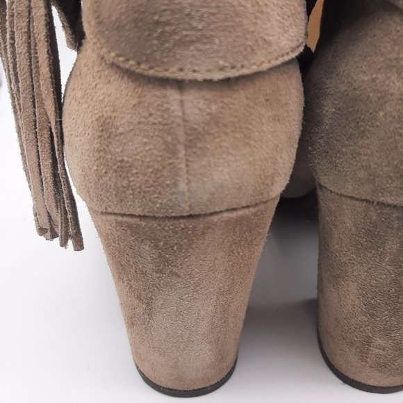 Rag & Bone Harrow Ankle Wrap Fringe Beige Suede Ankle Boots 39.5 - Picture 10 of 16